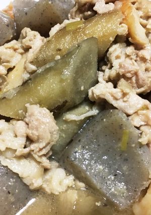 豚肉とごぼうの味噌煮-レシピのメイン写真