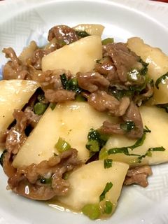 カブ 葉使用 豚肉オイスターソース炒め-レシピのメイン写真
