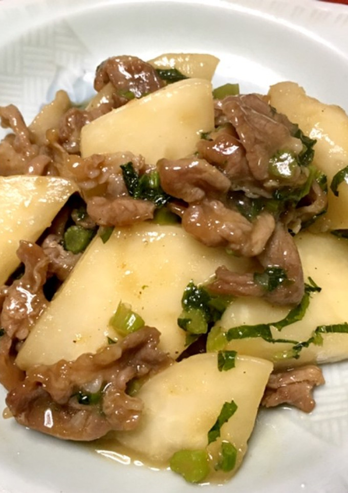 カブ 葉使用 豚肉オイスターソース炒め-レシピのメイン写真