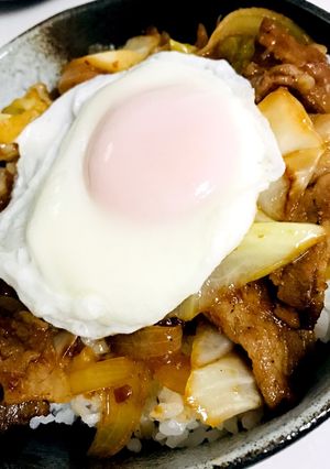 豚バラの簡単梅ソースごはん(丼)-レシピのメイン写真