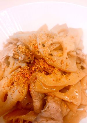 つくおき★レンコンと豚こまの甘辛炒め-レシピのメイン写真
