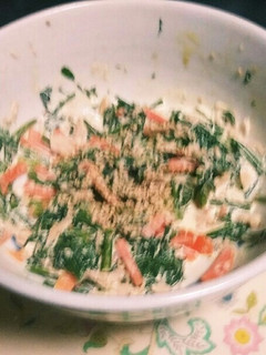 レンジで簡単(^q^)春菊のツナマヨ和え-レシピのメイン写真