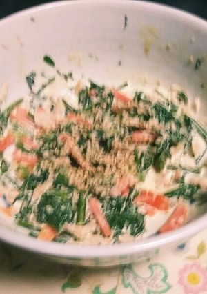 レンジで簡単(^q^)春菊のツナマヨ和え-レシピのメイン写真