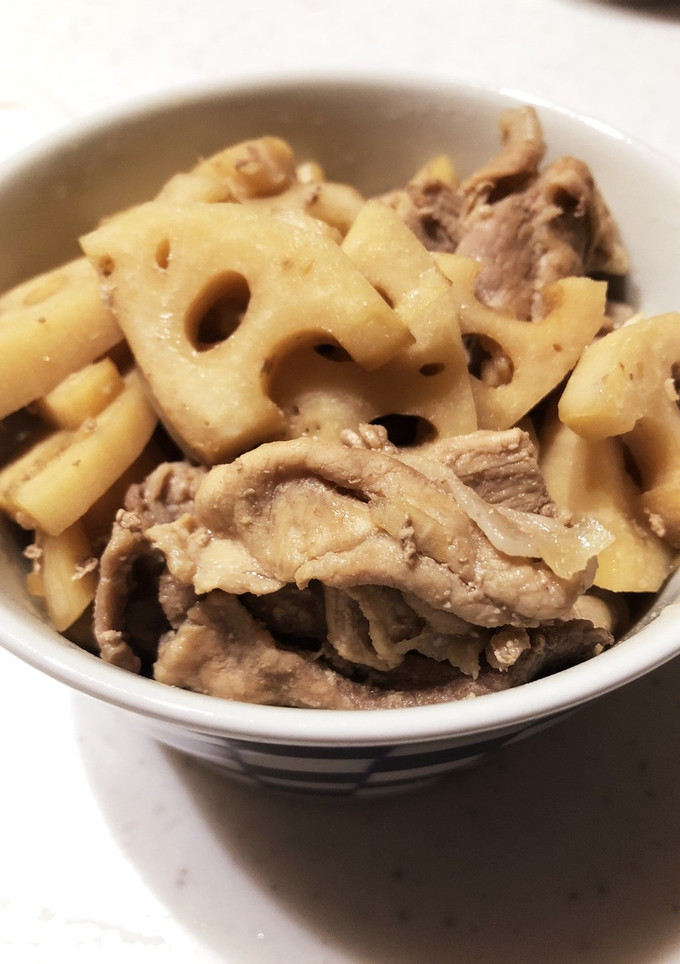 れんこんと豚肉の煮物-レシピのメイン写真