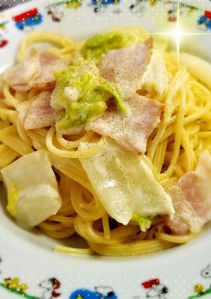 白菜とベーコンのクリームパスタ-レシピのメイン写真