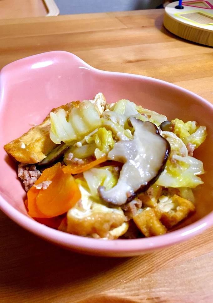 【めちゃ簡単】厚揚げきのこ白菜のうま煮-レシピのメイン写真
