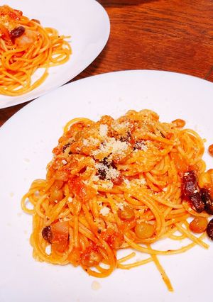 簡単・トマトジュースのパスタ-レシピのメイン写真