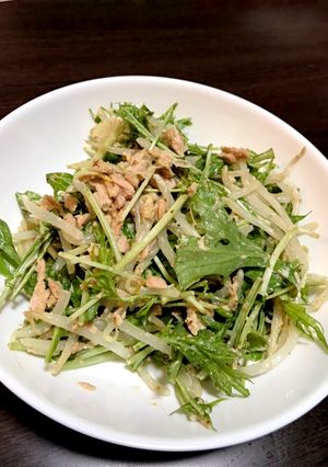 ＊簡単＊水菜ともやしのツナサラダ-レシピのメイン写真