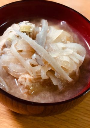 葱つくねの味噌汁-レシピのメイン写真