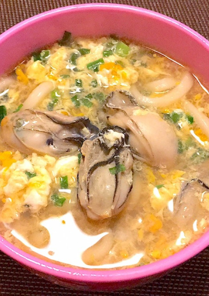 簡単！牡蠣出汁たっぷり牡蠣玉うどん♬-レシピのメイン写真