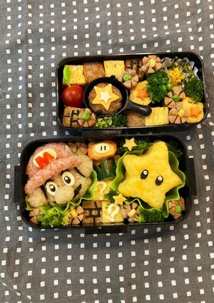 キャラ弁　マリオとスター弁当-レシピのメイン写真