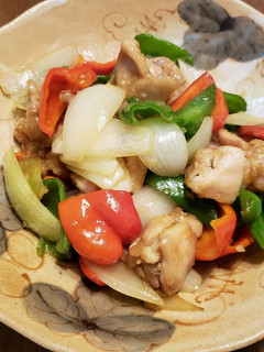 鶏肉と二色ピーマンの中華風炒め物-レシピのメイン写真
