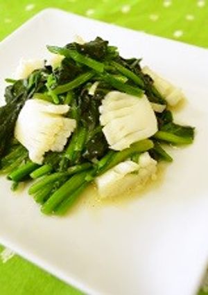 ほうれん草とイカの中華炒め-レシピのメイン写真