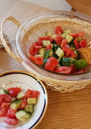 トマトとキュウリのワインビネガーサラダ☆-レシピのメイン写真