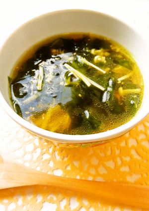 ☺簡単すぐできるえのき入りわかめスープ☺-レシピのメイン写真