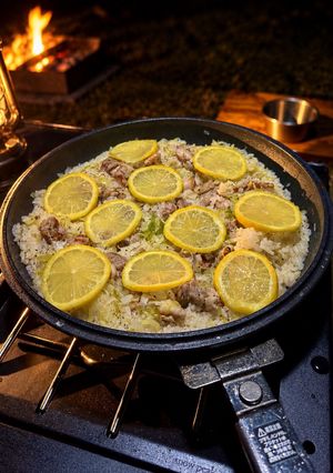 キャンプでネギ塩チキンパエリア　失敗無し-レシピのメイン写真