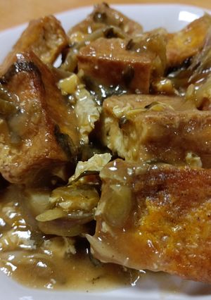 高菜とみょうがの厚揚げ中華炒め煮-レシピのメイン写真