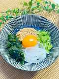 ビールに最高！卵黄とろ〜り「いか納豆」