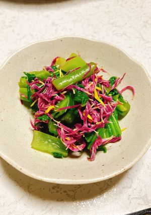 青菜と菊花のからしのおひたし-レシピのメイン写真