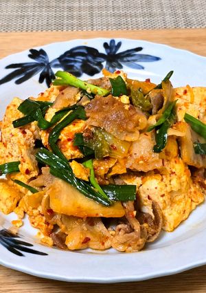 豚肉と豆腐のキムチ炒め　🐖-レシピのメイン写真