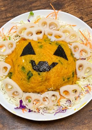 骸骨とパンプキンのハロウィンサラダ🎃☠️-レシピのメイン写真