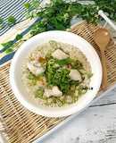 レンジで簡単♪タラの中華風オートミール粥