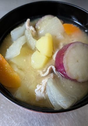 ハチミツ入り豚汁-レシピのメイン写真