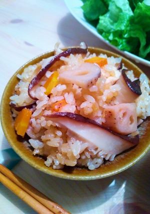 簡単！しいたけたっぷり炊き込みご飯-レシピのメイン写真