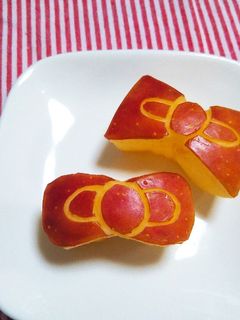 お弁当に☆りんごでリボンの飾り切り-レシピのメイン写真