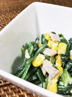 ほうれん草とハムとコーンのサラダ-レシピのメイン写真