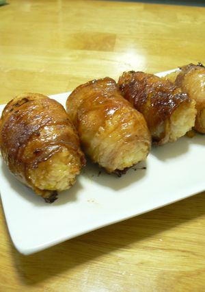 たくあん入り肉巻きおにぎり-レシピのメイン写真