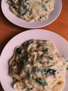 豆乳で作る♬うどんカルボナーラ-レシピのメイン写真