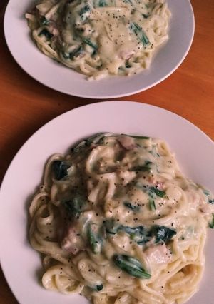 豆乳で作る♬うどんカルボナーラ-レシピのメイン写真
