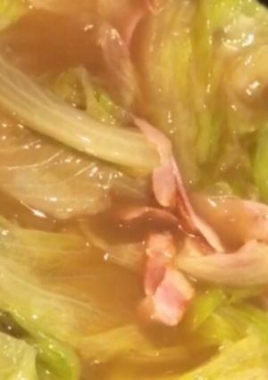 シャキッとレタスとベーコンのうま煮-レシピのメイン写真