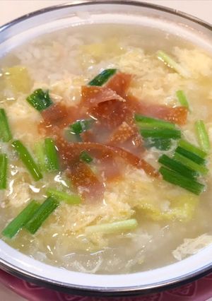 生姜を効かせて 鶏と卵の中華風お粥-レシピのメイン写真