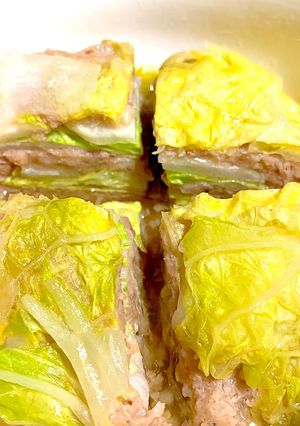 白菜と挽肉の段々蒸し-レシピのメイン写真