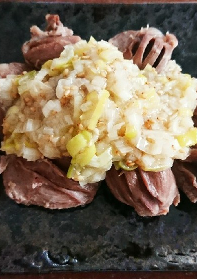 炊飯器で簡単♪蒸し砂肝のネギ塩かけ-レシピのメイン写真