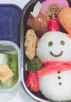 雪だるま キャラ弁 幼稚園 お弁当-レシピのメイン写真