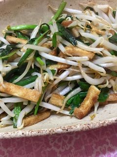 もやし ニラ油揚げ炒め-レシピのメイン写真