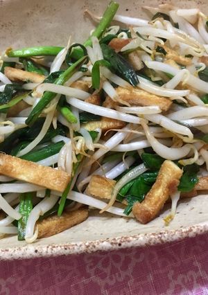 もやし ニラ油揚げ炒め-レシピのメイン写真