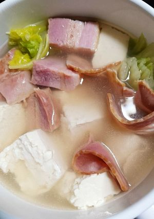 斬新！白菜と豆腐とベーコンの煮物-レシピのメイン写真