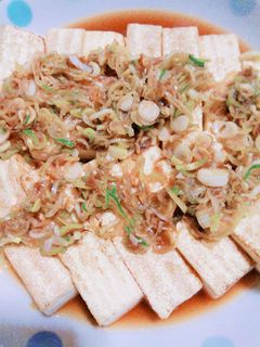焼き豆腐のねぎかつおポン酢だれがけ-レシピのメイン写真