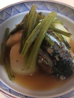 いわしの蒲焼缶とカブの煮物-レシピのメイン写真
