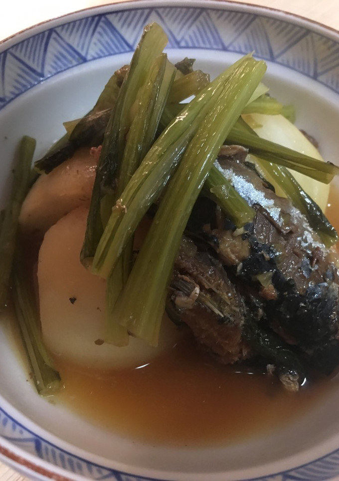 いわしの蒲焼缶とカブの煮物-レシピのメイン写真