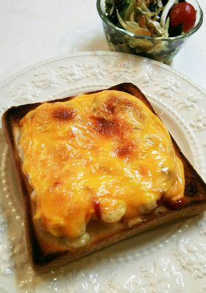 ダブルチーズ スクランブルエッグトースト-レシピのメイン写真