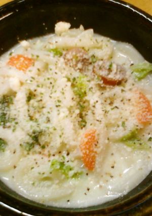 簡単朝昼　白菜たっぷりシチューうどん-レシピのメイン写真