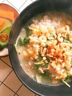 ☆水菜のおじや☆たぬき風味-レシピのメイン写真