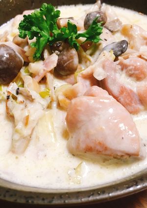 男子が喜ぶ♪チキンときのこのクリーム煮-レシピのメイン写真