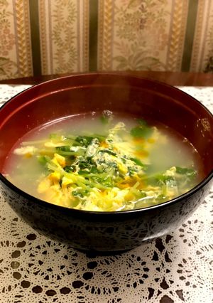 忙しい時のすぐ出来る 豆苗スープ-レシピのメイン写真