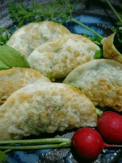 薫る♥ほうれん草と梅チーズの揚げ餃子-レシピのメイン写真
